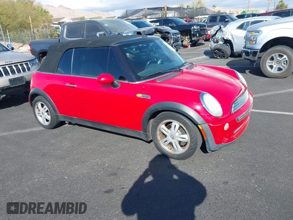 2007 MINI Convertible with VIN WMWRF33527TG17570, listed as a IAAI auction lot 41818884 with 103,447 mi miles and . Bid and sale history available at DreamBid. Image 1.