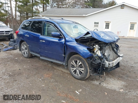 2017 Nissan Pathfinder SV with VIN 5N1DR2MM7HC676788, listed as a IAAI auction lot 41021944 with 80,009 mi miles. Bid and sale history available at carsss.com. Image 1.