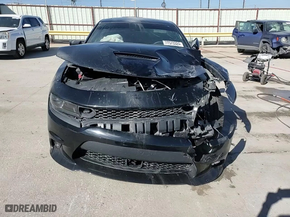 2022 Dodge Charger Scat Pack with VIN 2C3CDXGJXNH180037, listed as a Copart auction lot 77573324 with 15,583 mi miles and Salvage Title. Bid and sale history available at carsss.com. Image 14.