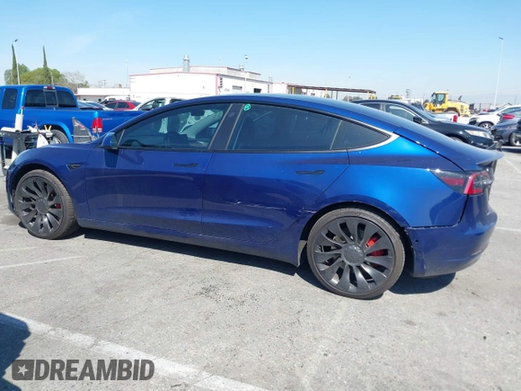 2022 Tesla Model 3 Performance with VIN 5YJ3E1EC5NF315764, listed as a IAAI auction lot 41760552 with 22,354 mi miles and . Bid and sale history available at carsss.com. Image 14.