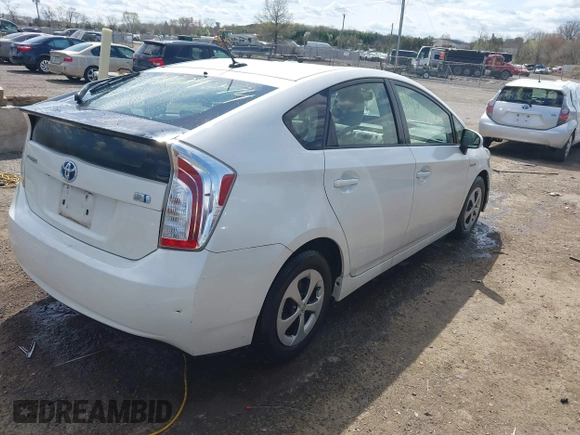 2013 Toyota Prius One with VIN JTDKN3DU6D5589962, listed as a IAAI auction lot 41929274 with 156,484 mi miles. Bid and sale history available at carsss.com. Image 4.