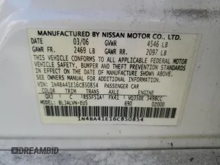 2006 Nissan Maxima 3.5 SE with VIN 1N4BA41E16C850854, listed as a Copart auction lot 46664075 with 278,842 mi miles and Clean Title. Bid and sale history available at carsss.com. Image 12.