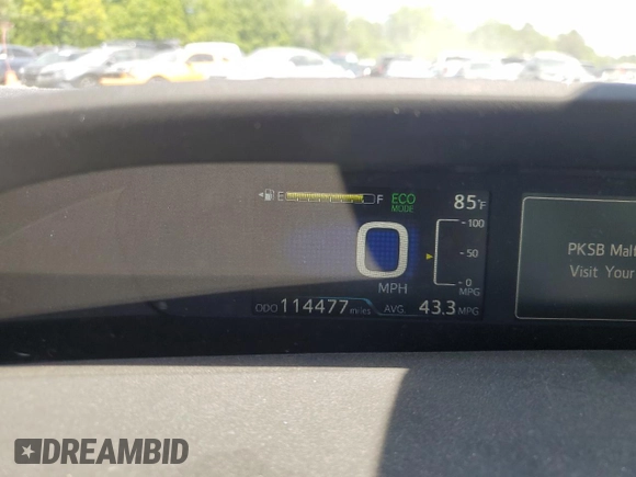 2019 Toyota Prius LE with VIN JTDL9RFUXK3001532, listed as a Copart auction lot 55640085 with 114,477 mi miles and Salvage title. Bid and sale history available at DreamBid. Image 9.