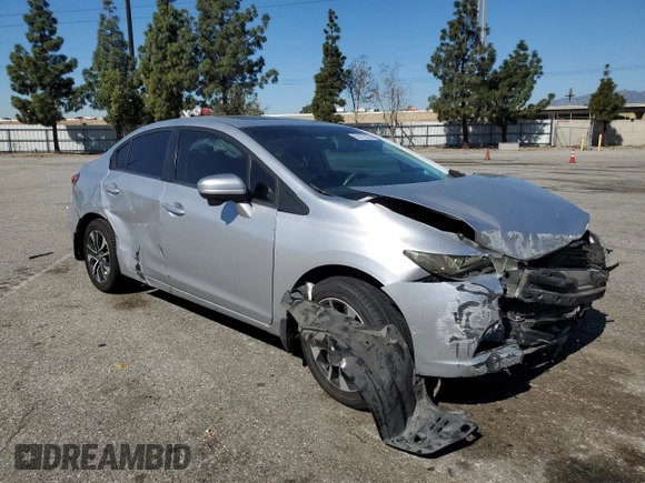 2015 Honda Civic EX with VIN 19XFB2F81FE200298, listed as a Copart auction lot 50373225 with 128,805 mi miles and Salvage Title. Bid and sale history available at DreamBid. Image 4.