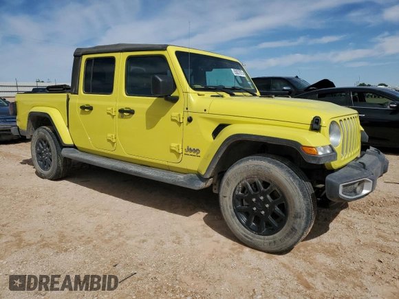 2023 Jeep Gladiator Overland with VIN 1C6HJTFG7PL564945, listed as a Copart auction lot 55837975 with 35,693 mi miles and Salvage title. Bid and sale history available at DreamBid. Image 4.