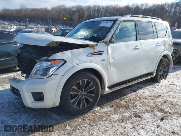 2019 Nissan Armada Platinum with VIN JN8AY2NE9K9759942, listed as a IAAI auction lot 41348179 with 114,902 mi miles. Bid and sale history available at carsss.com. Image 18.