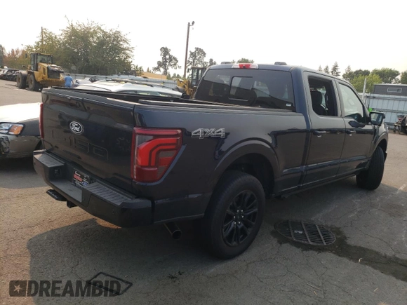 2024 Ford F-150 with VIN 1FTFW7LDXRFA74262, listed as a Copart auction lot 69665714 with 4,714 mi miles and Salvage title. Bid and sale history available at DreamBid. Image 3.