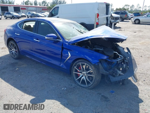 2019 Genesis G70 Advanced with VIN KMTG34LE2KU022342, listed as a IAAI auction lot 41806699 with 49,250 mi miles and . Bid and sale history available at DreamBid. Image 1.