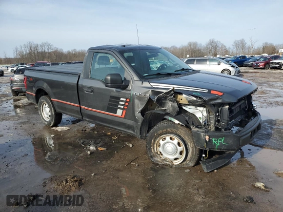 2018 Ford F-150 XL with VIN 1FTMF1EB3JKD90646, listed as a Copart auction lot 48501195 with 44,035 mi miles and Salvage title. Bid and sale history available at DreamBid. Image 4.