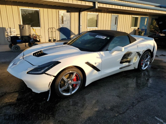 2014 Chevrolet Corvette 3LT with VIN 1G1YF3D78E5117872, listed as a Copart auction lot 83312754 with 77,507 mi miles and Non Repairable. Bid and sale history available at carsss.com. Image 1.