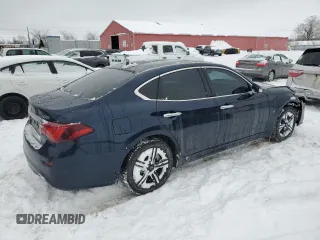 2019 Infiniti Q70 Luxe with VIN JN1BY1AR1KM586002, listed as a Copart auction lot 46111645 with 68,244 mi miles and Salvage title. Bid and sale history available at DreamBid. Image 3.