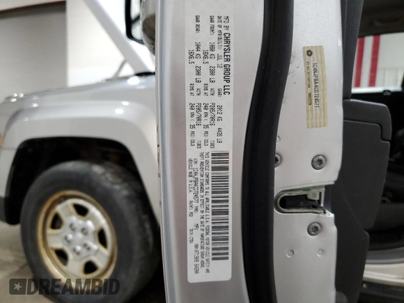 2012 Jeep Patriot Sport with VIN 1C4NJPBA4CD724577, listed as a Copart auction lot 55597375 with 155,528 mi miles and Salvage Title. Bid and sale history available at DreamBid. Image 13.