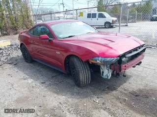 2019 Ford Mustang GT with VIN 1FA6P8CF7K5124010, listed as a IAAI auction lot 41990284 with 58,051 mi miles. Bid and sale history available at carsss.com. Image 1.