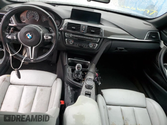 2016 BMW M4 with VIN WBS3U9C55GP969574, listed as a Copart auction lot 74651574 with 0 mi miles and Non Repairable. Bid and sale history available at carsss.com. Image 8.