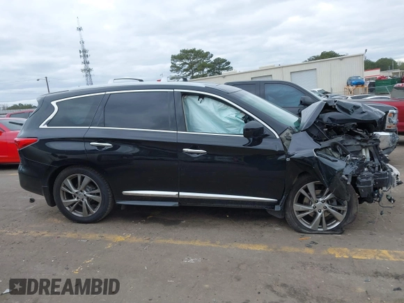 2014 Infiniti QX60 with VIN 5N1AL0MM8EC529125, listed as a IAAI auction lot 41849993 with 159,484 mi miles. Bid and sale history available at carsss.com. Image 13.