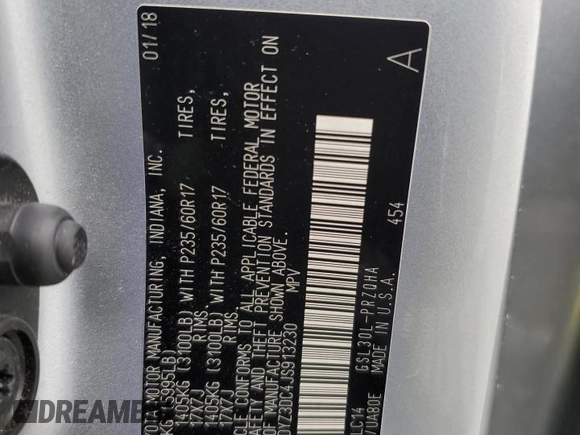 2018 Toyota Sienna XLE Auto Access Seat with VIN 5TDYZ3DC4JS913230, listed as a Copart auction lot 52383965 with 208,623 mi miles and Salvage Title. Bid and sale history available at carsss.com. Image 13.