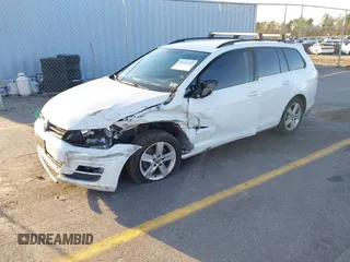 2015 Volkswagen Golf SportWagen TDI S with VIN 3VWCA7AU1FM517685, listed as a IAAI auction lot 41321742 with 142,348 mi miles. Bid and sale history available at carsss.com. Image 2.