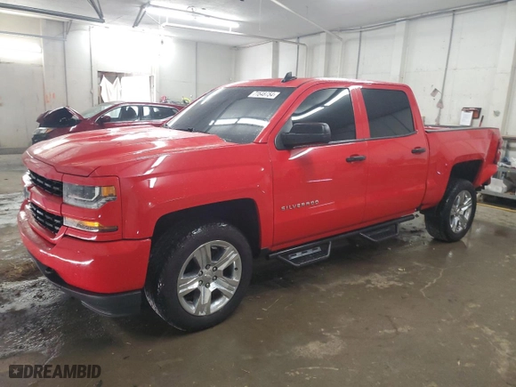 2018 Chevrolet Silverado 1500 Custom with VIN 3GCUKPEC7JG513671, listed as a Copart auction lot 71648754 with 95,411 mi miles and Salvage Title. Bid and sale history available at carsss.com. Image 1.