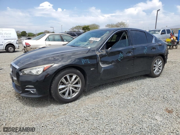 2016 Infiniti Q50 3.0t Premium with VIN JN1EV7AP8GM301584, listed as a Copart auction lot 52443885 with 105,212 mi miles and Salvage Title. Bid and sale history available at carsss.com. Image 1.