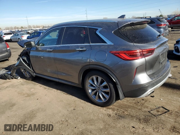 2021 Infiniti QX50 Luxe with VIN 3PCAJ5BB7MF107986, listed as a Copart auction lot 84916204 with 36,751 mi miles and Salvage title. Bid and sale history available at DreamBid. Image 2.