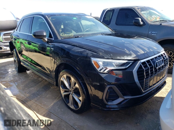 2020 Audi Q3 S line Premium Plus with VIN WA1EECF32L1069775, listed as a Copart auction lot 64753922 with 25,026 mi miles. Bid and sale history available at carsss.com. Image 1.