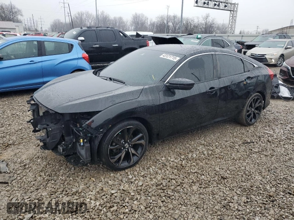 2019 Honda Civic Sport with VIN 2HGFC2F83KH550562, listed as a Copart auction lot 43121715 with 83,035 mi miles and Salvage title. Bid and sale history available at DreamBid. Image 1.