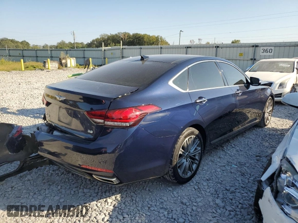 2019 Genesis G80 3.8L with VIN KMTFN4JE1KU328151, listed as a Copart auction lot 76100034 with 52,260 mi miles and Salvage Title. Bid and sale history available at DreamBid. Image 3.
