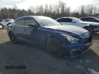 2020 Infiniti Q50 Red Sport 400 with VIN JN1FV7AR6LM660075, listed as a Copart auction lot 48220405 with 56,282 mi miles and Salvage Title. Bid and sale history available at carsss.com. Image 4.