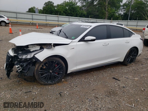 2020 Cadillac CT5 V-Series with VIN 1G6DV5RW3L0136282, listed as a Copart auction lot 60639485 with 47,882 mi miles and Salvage title. Bid and sale history available at DreamBid. Image 1.