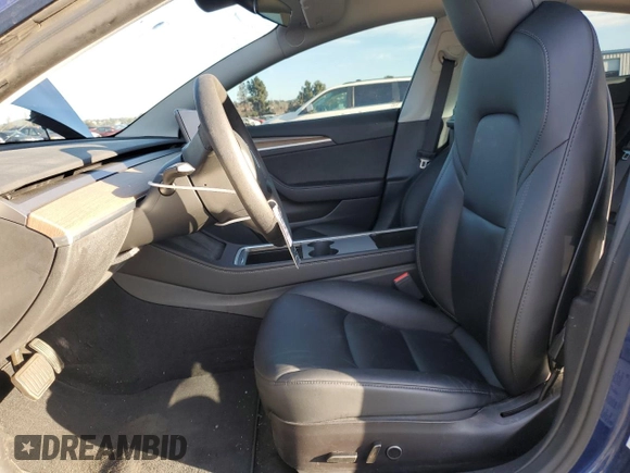 2022 Tesla Model 3 Long Range with VIN 5YJ3E1EB6NF255730, listed as a Copart auction lot 46354235 with 58,470 mi miles and Salvage Title. Bid and sale history available at DreamBid. Image 7.
