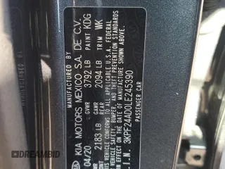 2020 Kia Forte LXS with VIN 3KPF24AD0LE245390, listed as a Copart auction lot 42346715 with 41,638 mi miles and Salvage Title. Bid and sale history available at carsss.com. Image 12.