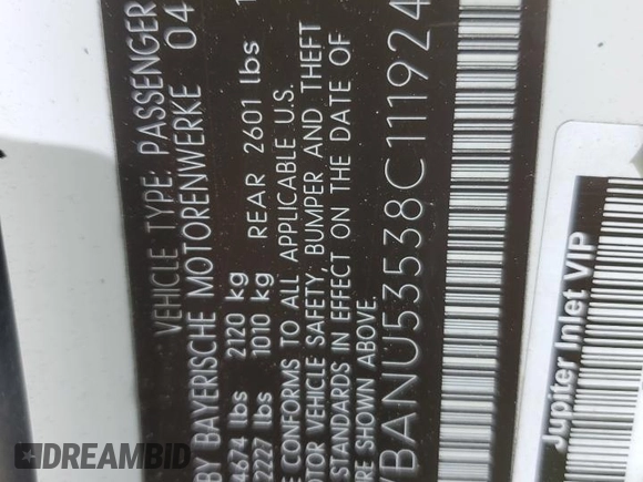 2008 BMW 5 Series 528i with VIN WBANU53538C111924, listed as a Copart auction lot 49463335 with 121,059 mi miles and Salvage Title. Bid and sale history available at carsss.com. Image 12.