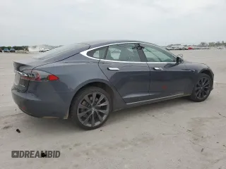 2020 Tesla Model S Long Range with VIN 5YJSA1E22LF351472, listed as a Copart auction lot 56195695 with 76,311 mi miles and Salvage title. Bid and sale history available at DreamBid. Image 3.