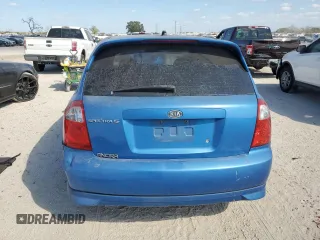 2005 Kia Spectra with VIN KNAFE161555082073, listed as a Copart auction lot 77062804 with 173,387 mi miles and Salvage Title. Bid and sale history available at carsss.com. Image 6.