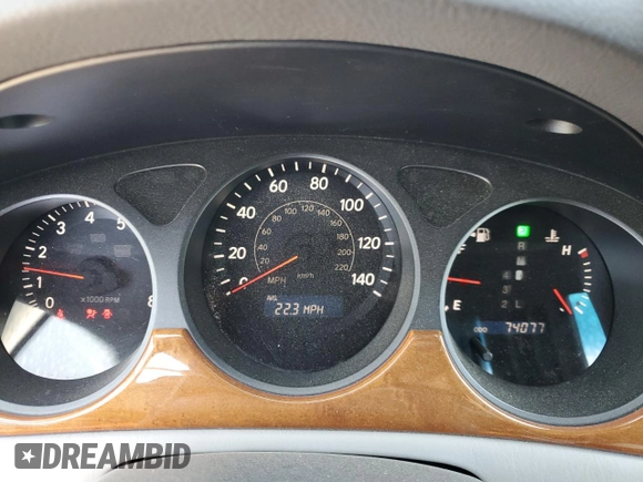 2005 Lexus ES 330 with VIN JTHBA30G655116705, listed as a Copart auction lot 49739605 with 74,077 mi miles and Salvage Title. Bid and sale history available at carsss.com. Image 9.