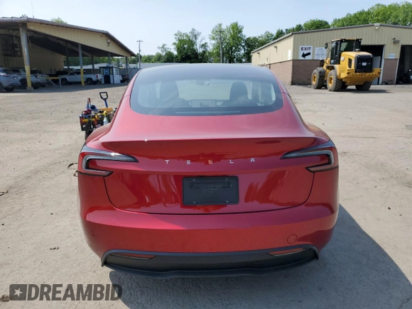 2025 Tesla Model 3 Long Range z VIN 5YJ3E1EAXSF937710, wystawiony jako Copart lot #59334705 z przebiegiem 2 666 mil mil oraz Szkoda całkowita • Salvage title. Historia ofert i sprzedaży dostępna na DreamBid. Obrazek 6.