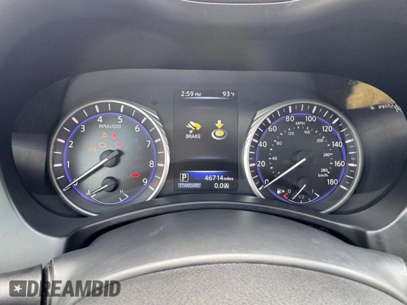 2017 Infiniti Q50 Premium with VIN JN1EV7AR8HM835199, listed as a Copart auction lot 63226895 with 46,714 mi miles and Salvage title. Bid and sale history available at DreamBid. Image 9.