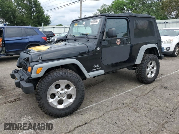 2005 Jeep Wrangler Unlimited with VIN 1J4FA44S75P358246, listed as a Copart auction lot 60958695 with 150,003 mi miles and Salvage title. Bid and sale history available at DreamBid. Image 1.