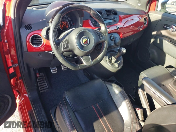 2013 FIAT 500 Abarth with VIN 3C3CFFJH9DT738380, listed as a Copart auction lot 88735915 with 43,977 mi miles and Salvage Title. Bid and sale history available at carsss.com. Image 8.