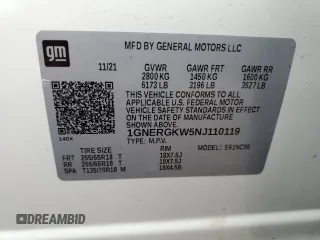 2022 Chevrolet Traverse LT Cloth with VIN 1GNERGKW5NJ110119, listed as a Copart auction lot 74471734 with 21,740 mi miles and Salvage Title. Bid and sale history available at carsss.com. Image 13.