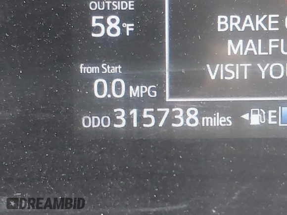 2018 Toyota Prius One with VIN JTDKDTB35J1604628, listed as a IAAI auction lot 41398306 with 315,738 mi miles and . Bid and sale history available at DreamBid. Image 14.