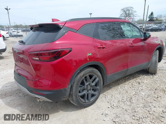 2023 Chevrolet Blazer LT with VIN 3GNKBJRSXPS147109, listed as a IAAI auction lot 42137595 with 16,533 mi miles and . Bid and sale history available at DreamBid. Image 4.