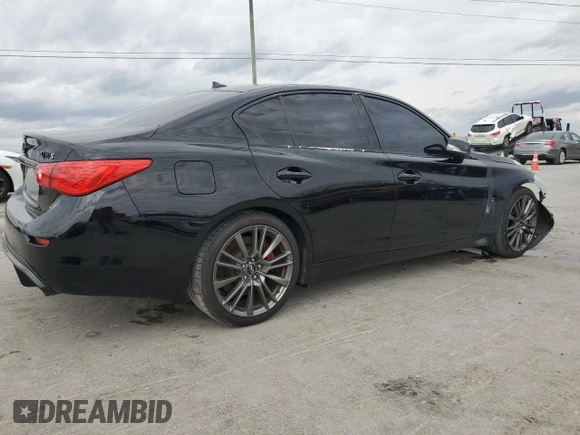 2017 Infiniti Q50 Red Sport 400 with VIN JN1FV7AP3HM850700, listed as a Copart auction lot 49844005 with 58,257 mi miles and Salvage title. Bid and sale history available at DreamBid. Image 3.