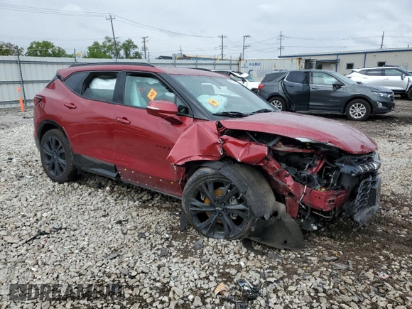 2020 Chevrolet Blazer RS с VIN 3GNKBKRS4LS641708, выставлен на аукционе Copart как лот 56632775 с пробегом 46 063 миль миль и Списание • Salvage title. История ставок и продаж доступна на DreamBid. Изображение 4.