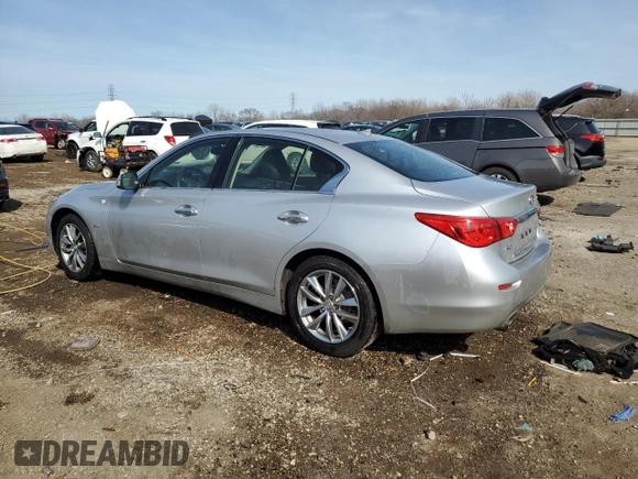 2017 Infiniti Q50 2.0t with VIN JN1CV7AR8HM682427, listed as a Copart auction lot 48676675 with 56,318 mi miles and Salvage Title. Bid and sale history available at carsss.com. Image 2.