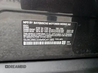 2021 BMW X5 xDrive40i with VIN 5UXCR6C0XM9G41385, listed as a Copart auction lot 41447953 with 16,628 mi miles. Bid and sale history available at carsss.com. Image 15.