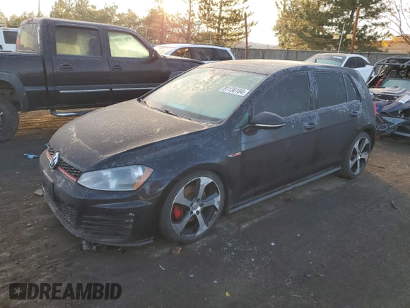 2015 Volkswagen GTI SE with VIN 3VW4T7AU8FM005632, listed as a Copart auction lot 81136184 with 92,886 mi miles and Salvage Title. Bid and sale history available at DreamBid. Image 1.