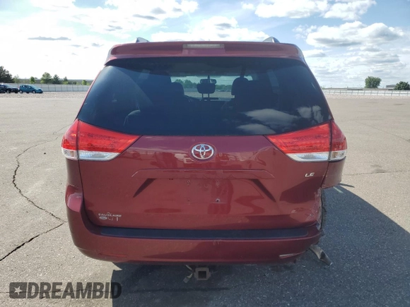 2012 Toyota Sienna LE AAS with VIN 5TDKK3DC7CS195590, listed as a Copart auction lot 57968415 with 201,732 mi miles and Salvage title. Bid and sale history available at DreamBid. Image 6.