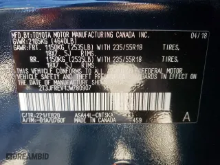 2018 Toyota RAV4 SE with VIN 2T3JFREV1JW780907, listed as a Copart auction lot 48913655 with 119,402 mi miles and Salvage Title. Bid and sale history available at carsss.com. Image 16.