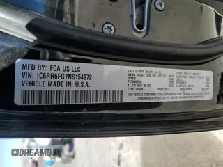 2022 Ram 1500 Tradesman with VIN 1C6RR6FG7NS154972, listed as a Copart auction lot 49176005 with 35,662 mi miles and Salvage title. Bid and sale history available at DreamBid. Image 12.